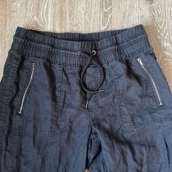 Athleta Cabo linen jogger pants zip pockets size 12 tall casual bottoms - Picture 3 of 8
